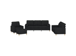 Sofa Set, Sofa Sets Vidaxl Preto Tecido (n/a)