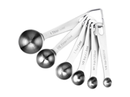6 Peças De Colheres De Medida, Utensílios De Cozinha, Aço Inoxidável, Tamanhos Diferentes, Prata