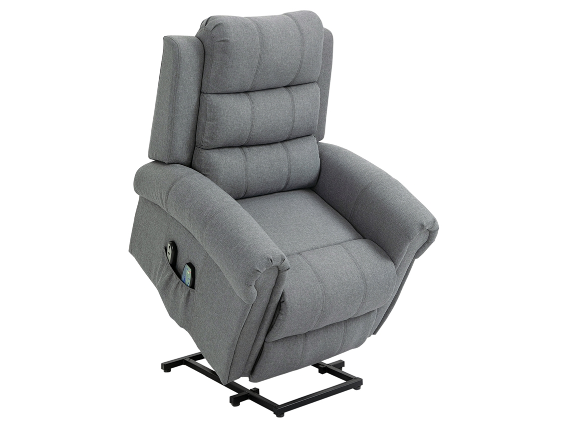 Poltrona Relax Elétrica Massagem Vibração Aquecimento Cinza