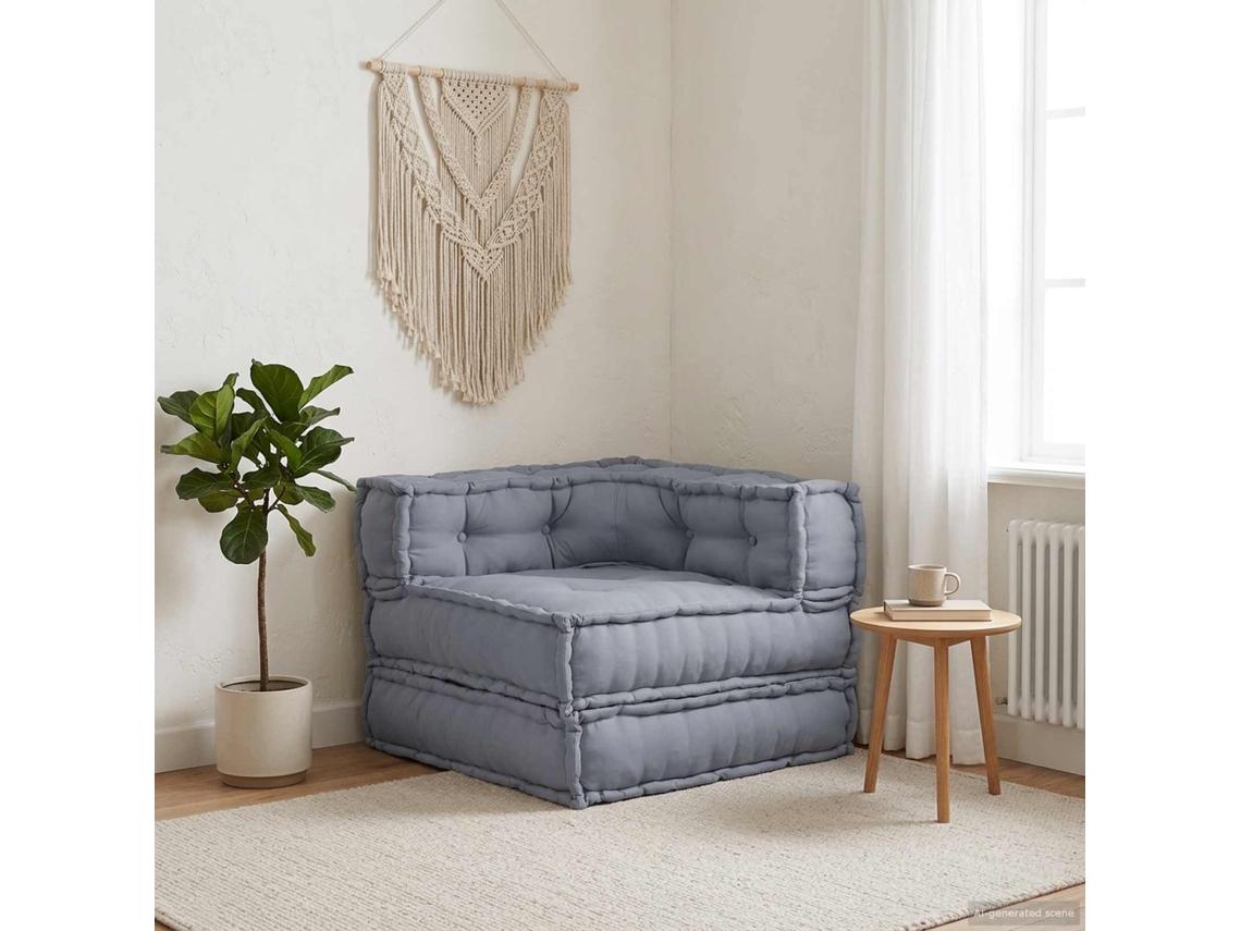 Vidaxl Unidade De Sofá Modular Tecido Cinzento 70 X 70 X 56 Cm