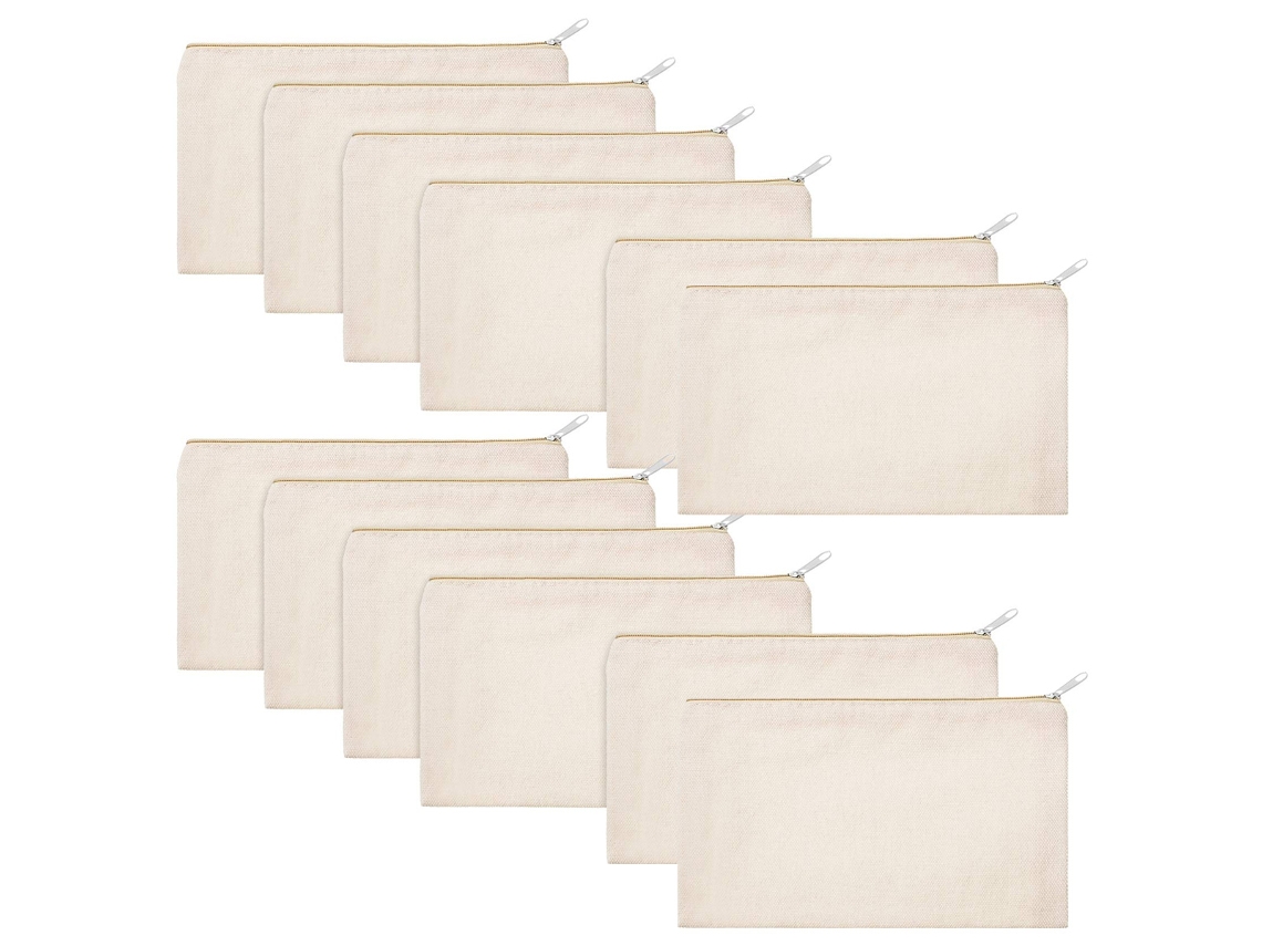 Bolsa De Artesanato Diy Em Branco Estojo Para Lápis De Lona Bolsas Multifuncionais Com Zíper Estilo2 ZMDECQNA 12 Un