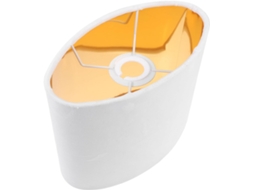 Abajur Oval Em Tecido Com Forro De Veludo Dourado, Compatível Com Soquete E27, Para Luminárias De Mesa E Sala De Estar, Acabamento Resistente.