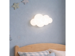Aplique Led Infantil Nuvem 3d, Policarbonato Branco, 7w 735 Lm, Cct 3000k/4000k/6000k, 24x16 Cm