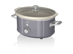 Slow Cooker SWAN 3,5L (33,2 x 22 x 26,5 cm - Cerâmica - Cinzento)