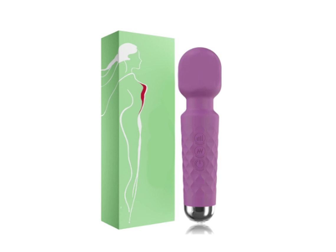 Mini Massageador Sem Fio - Menor E Mais Forte 20 Vibrações E 5 Velocidades - À Prova Dágua - Roxo