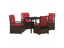 Maison Exclusive - Conjunto De Jantar Para Jardim 5 Pcs Castanho Vime Pe