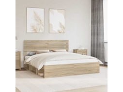 Vidaxl Estrutura Da Cama Com Cabeceira Sonoma 200 X 200 Cm