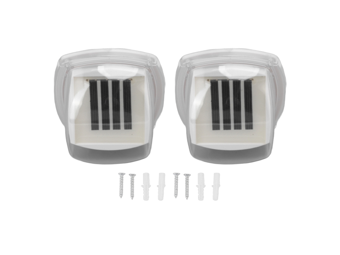 2pcs Luz Solar Parede/Fechadura Transparente Jardim