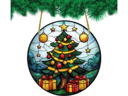 Enfeite de Natal em Acrílico 2d para Pendurar na Janela, Decoração Natalina para Quarto, Escritório, Porta de Entrada, CHABERLU