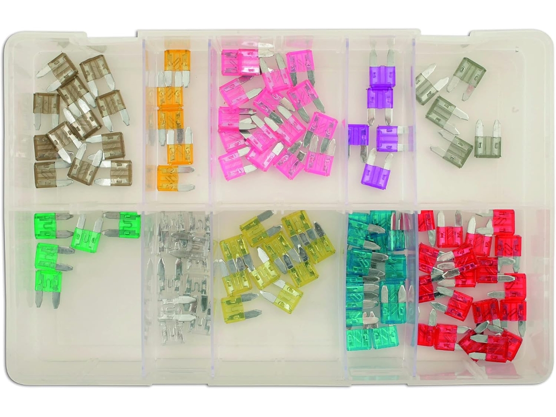 31857 Mini Fusíveis De Lâmina Sortidos, 100 Unidades