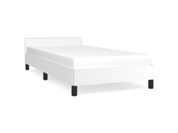 Bed Frame With Headboard, Bed Frames With Headboard Vidaxl Branco Couro Artificial (100 X 200 Cm)