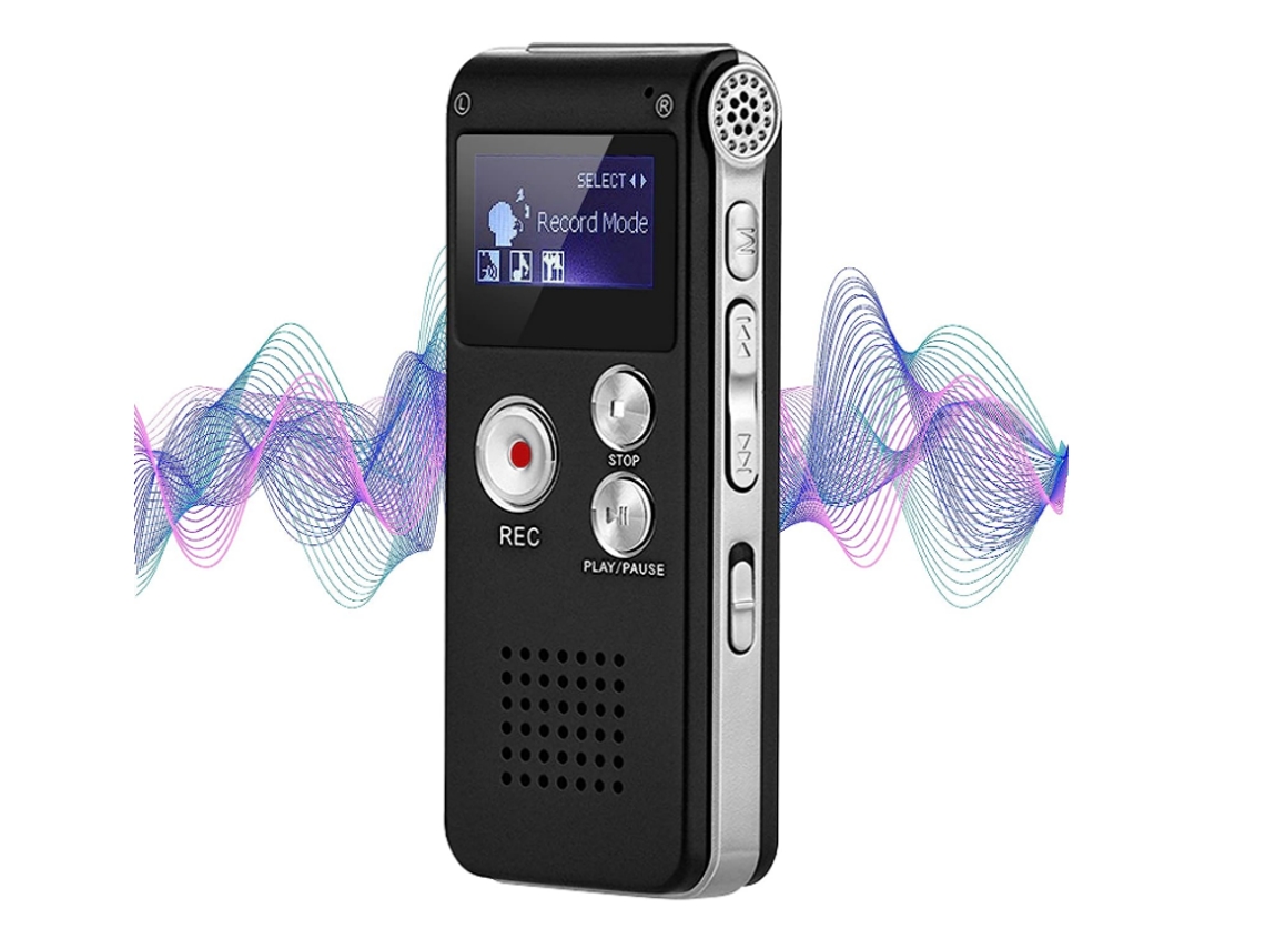 Gravador De Voz Digital Profissional De 8 Gb, Mini Gravador De Voz Recarregável Com Áudio Digital Multifuncional E Reprodução De Mp3 Yizhood (preto)