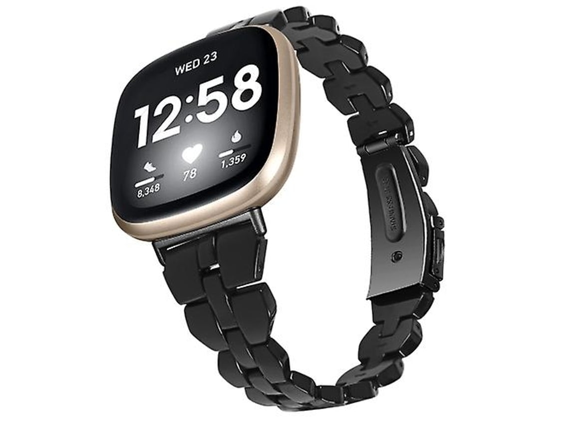Lurelia Pulseira De Resina Preta, Compatível Com Fitbit Versa 3/ Sense ()