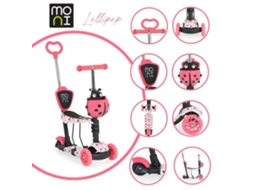 Scooter Evolutiva Lollipop com Assento e Alça dos Pais Red MONI