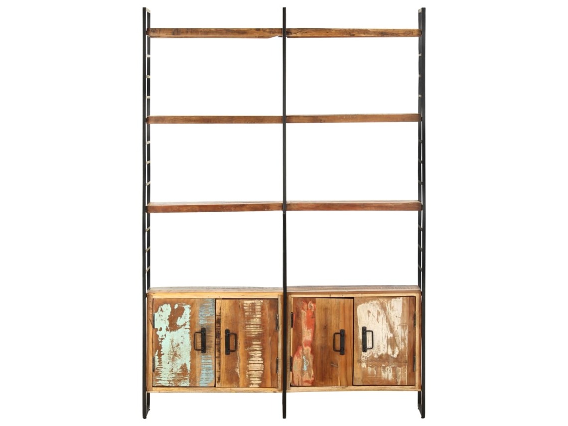 Estante com 4 Prateleiras 124x30x180 cm Madeira Recuperada MAISON EXCLUSIVE