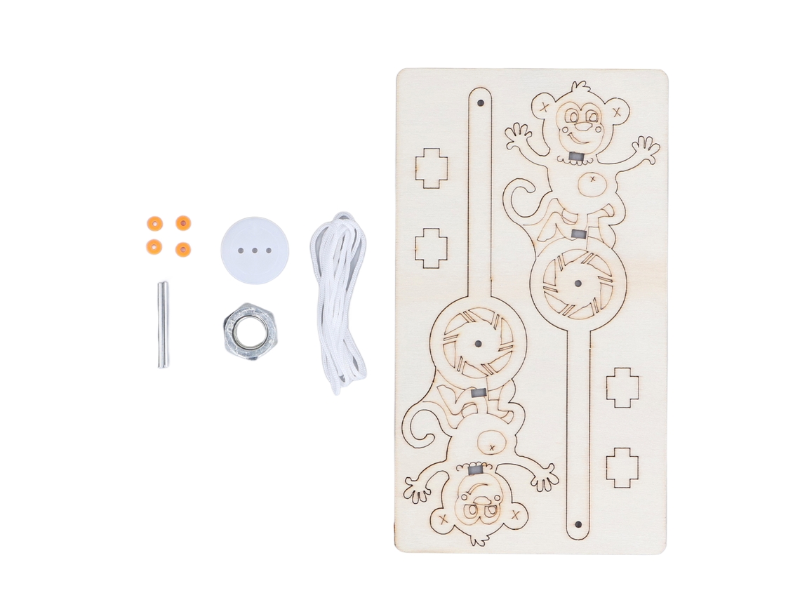 Mali brinquedo de Equilíbrio Gravitacional Diy Macaco Andando na Corda Educativo de Madeira