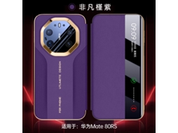 Capa Flip Magnética (huawei Mate80rs Master Roxo) - Textura Em Relevo Aerodinâmica