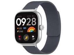 Bracelete Para Redmi Watch 6 / 5 / Xiaomi Band 9 Pro / 8 Pro - Silicone Magnético - Textura De Lichia Cinza