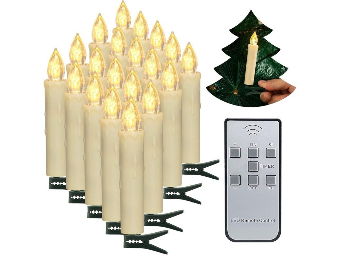Velas de Natal LED 20 Peças Sem Chama S/MARCA