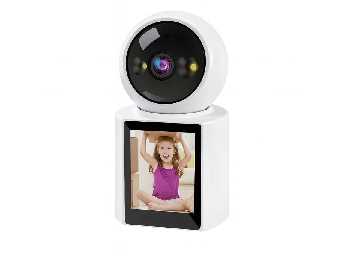 Câmara De Segurança Wi Fi Com Visão Noturna, Áudio Bidirecional, Deteção De Movimento E Visor Led Sanda Sd 4850 Branco
