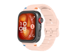 Bracelete rosa para Huawei Watch Fit 4 Pro em silicone com textura ondulada XIAOMOYU
