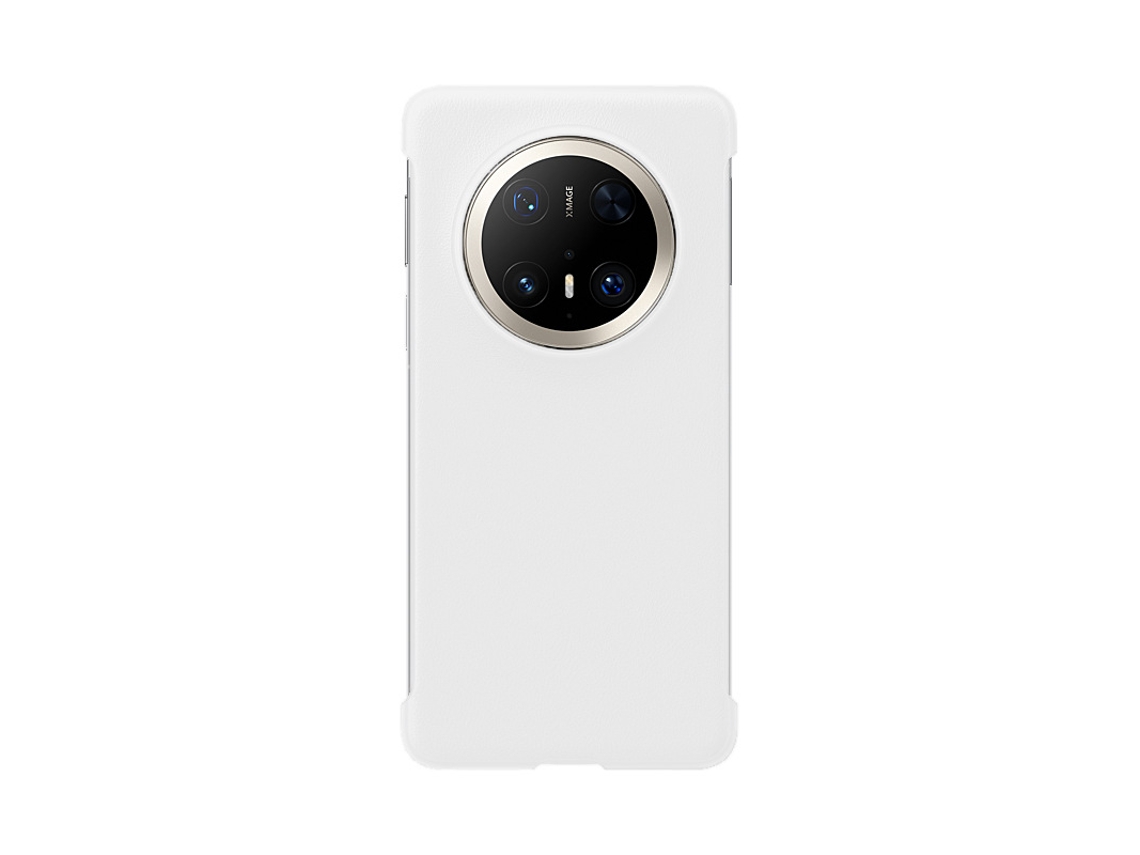 Capa Traseira Única Sem Moldura Em Couro Vegano (huawei Mate 70 Pro/70 Pro Branco Neve)