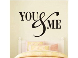 Adesivos de parede impermeáveis com frases românticas "Você e Eu" para decoração de quarto, casamento e casa. Tamanho: 72 x 43 cm
