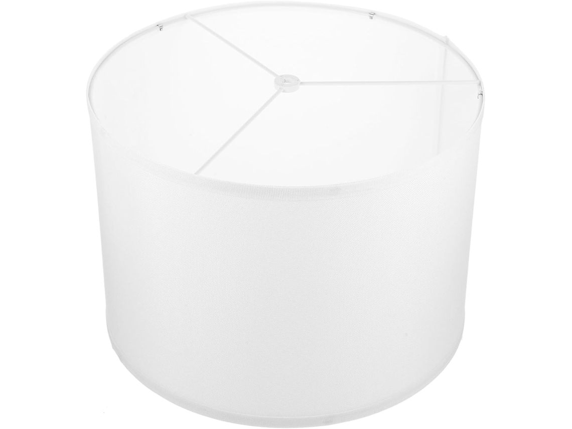 Cúpula Cilíndrica Em Tecido Branco Sólido Para Candeeiros De Mesa E De Pé, Fácil De Substituir.
