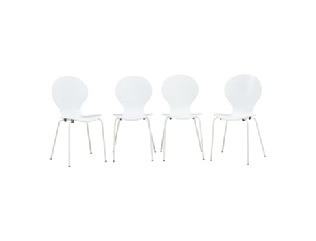 Conjunto De 4 Cadeiras De Jantar Etne Branco En.casa