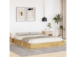 Vidaxl Estrutura De Cama Sem Colchão 160x200 Cm Madeira De Carvalho