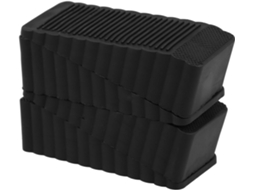 Conjunto De 4 Batentes De Porta Grandes Em Silicone Macio Preto, Com Formato De Cunha.