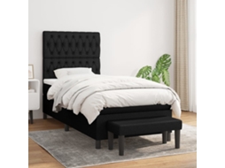 Vidaxl Cama Com Molas/colchão 90x190 Cm Tecido Preto