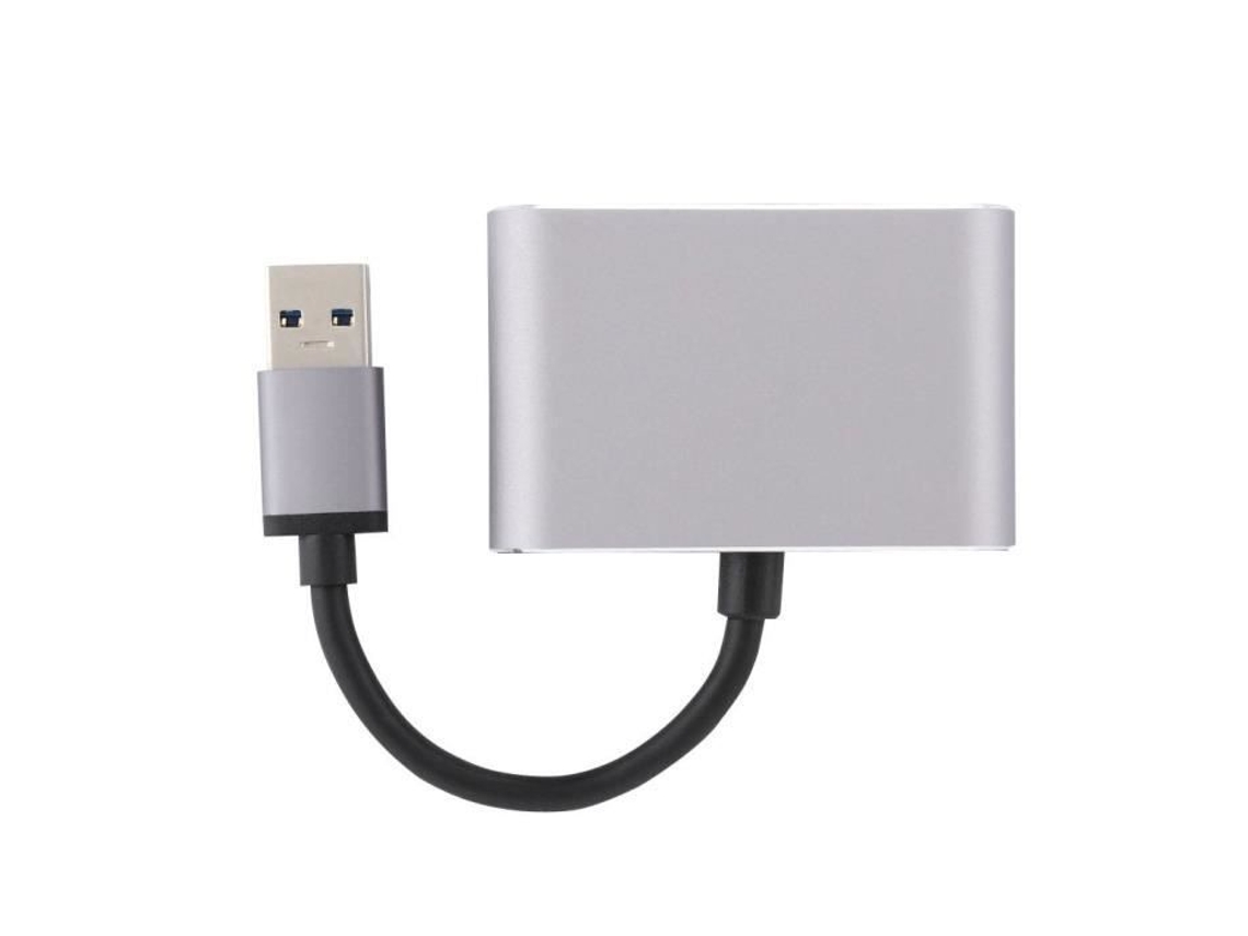 Conversor HURRISE Hdmi Vga Usb 3.0 para Adaptador de Computador Vgahdmi Hd 1080P para Windows 7/8/8.1/10