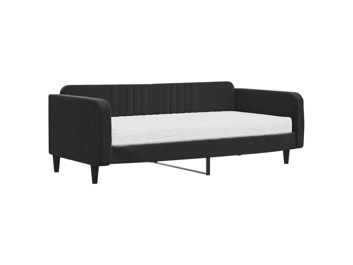 Daybed With Mattress, Daybeds With Mattresses Vidaxl Preto Veludo (100 X 200 Cm)