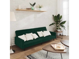 Vidaxl Sofá-cama De 2 Lugares Veludo Verde-escuro