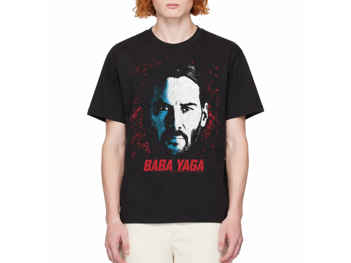 Rockinstone John Wick Face Of Baba Yaga Black Adult T-shirt Size:m