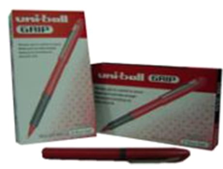 Marcador Uniball Grip Ub245 0.5Mmvermelho Caixa 12Un Roller Ball