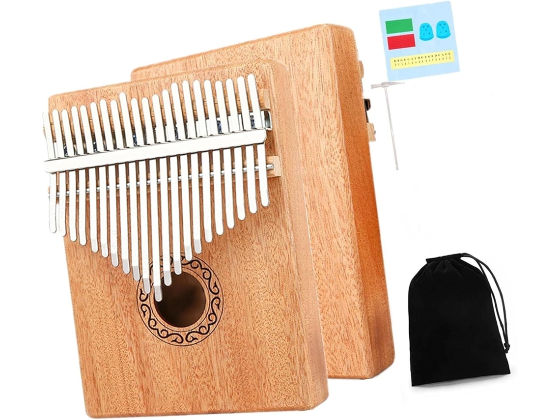 Kalimba Profissional Com Teclado De Madeira Maciça De 17 E 21 Teclas