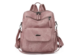 Mochila De Couro Pu Elegante Para Mulheres Com Funções Práticas Para Viagem E Uso Diário Cor Caramelo Rosa