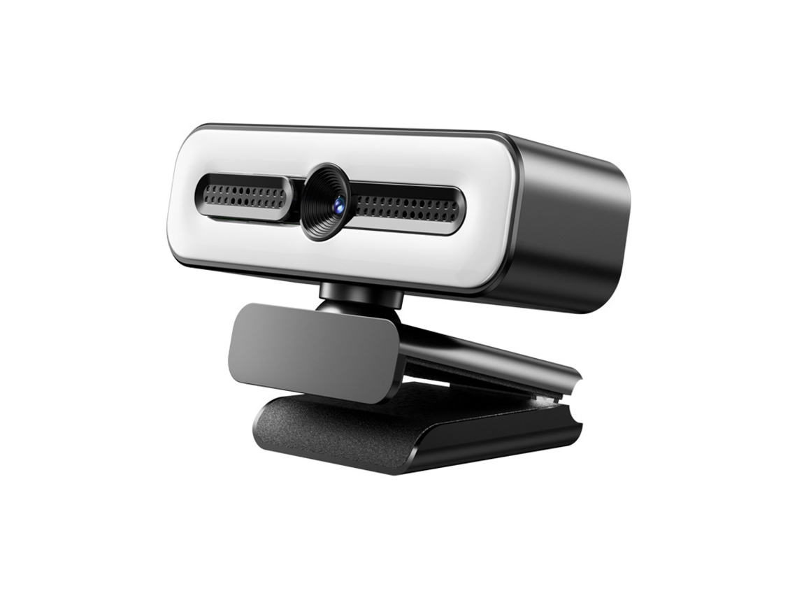 Webcam 2k com foco automático, microfone integrado e luz pré-instalada