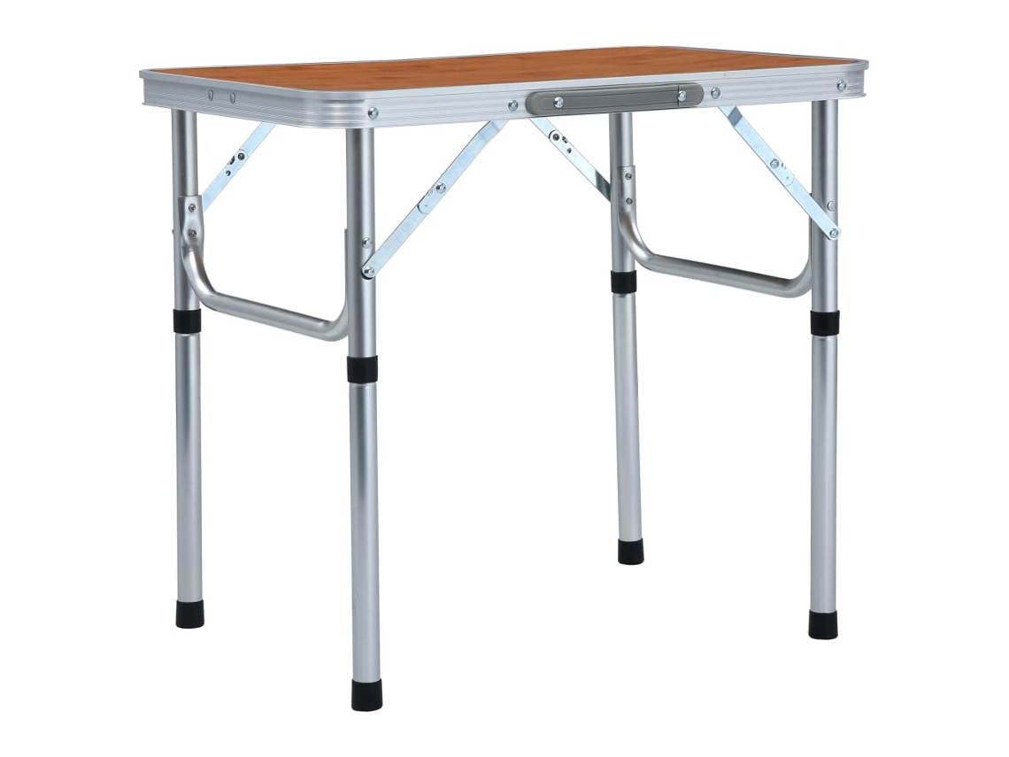 Folding Camping Table, Folding Camping Tables Vidaxl Marrom Alumínio