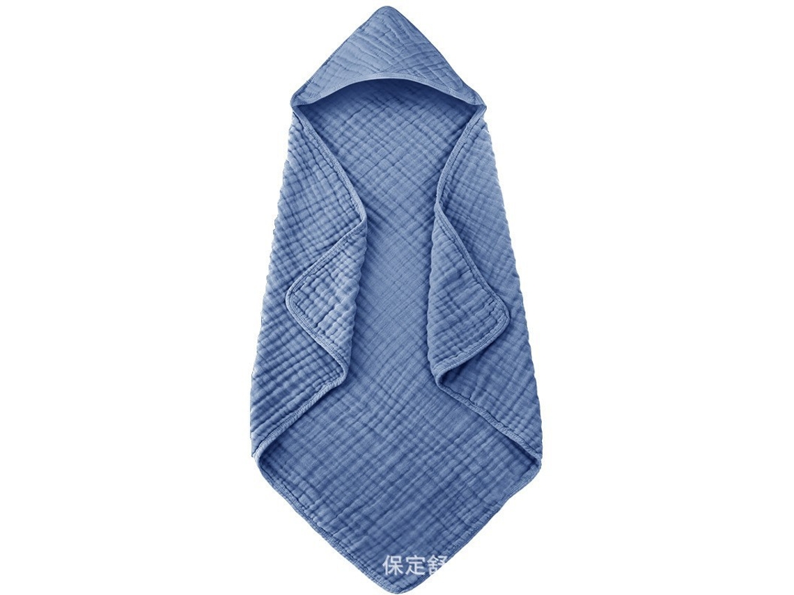 Toalha de Banho Infantil YUNZII em Algodão de 6 Camadas com Capuz, azul Profundo 80x80cm