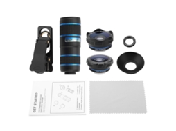Kit de Lentes Phone LAXISCREED 12x Teleobjetiva 180° Fisheye