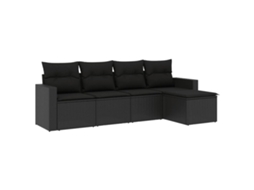 Garden Sofa Set, Garden Sofa Sets Vidaxl Preto Rattan / Vime (n/a)