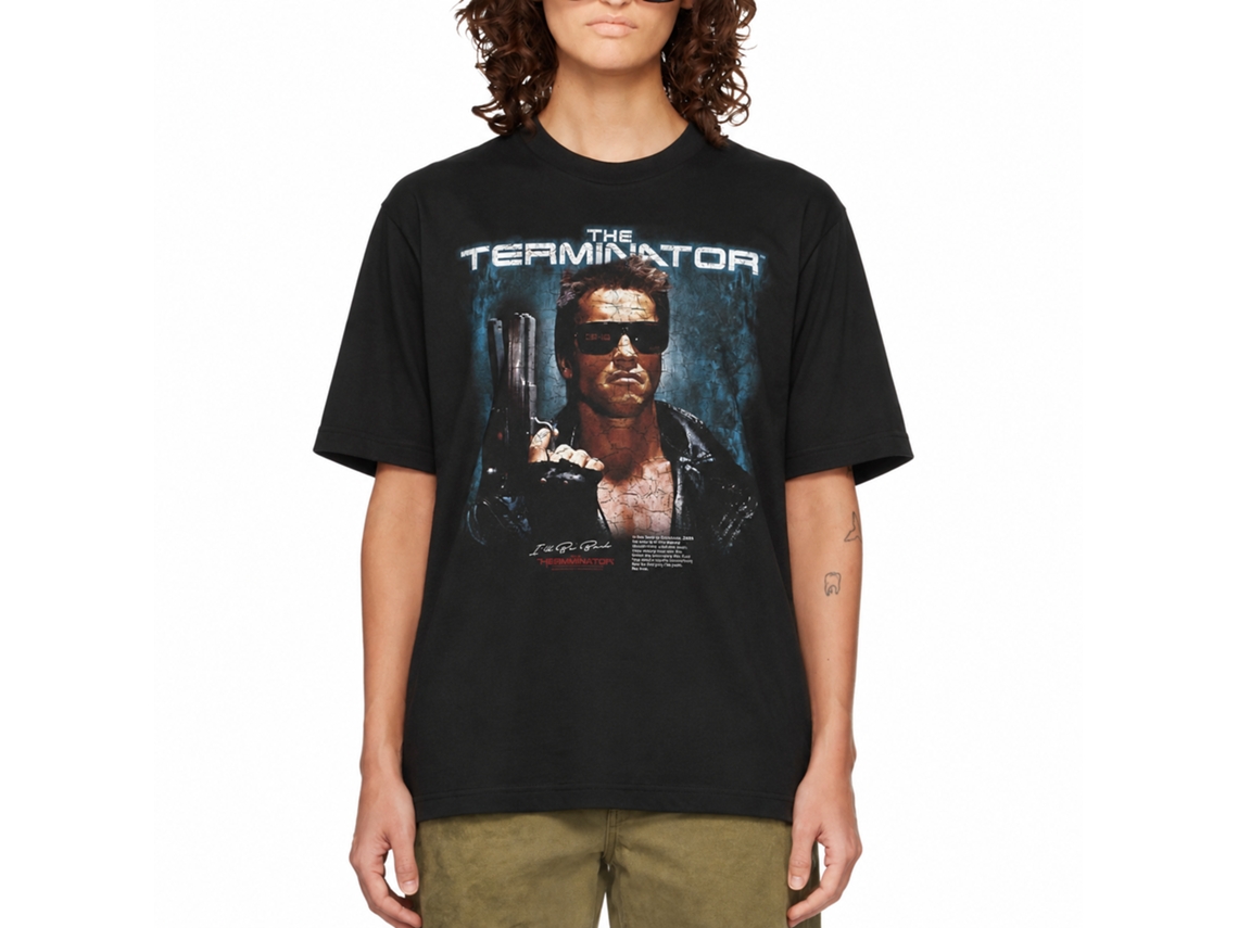 Rockinstone Terminator Jacket And Pistol Poster Smoke T-shirt Size:xxl