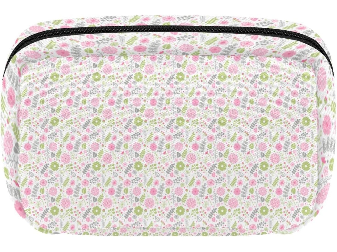 Nécessaire Impermeável Com Zíper Mulheres, Estampa Floral 1, Multicolorida, 17, 5x 7x 10, 5cm 6, 9x 4, 1x 2, 8 Polegadas
