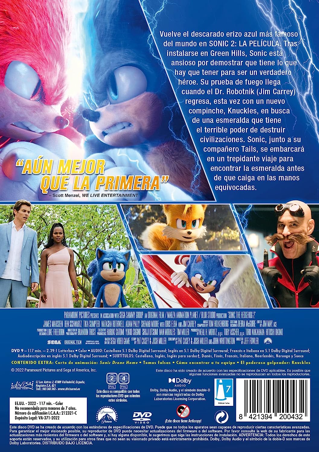 Dvd Sonic 2 O Filme ( Jim Carrey ) 2022 Original E Lacrado em