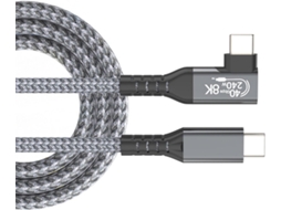 Cabo De Extensão Usb-c Com Cotovelo 90°, Dados Macho-macho 40 Gbps,