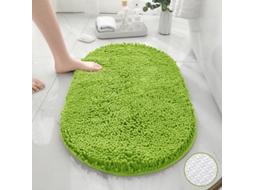 Tapete de Banho LUUCOZK Antiderrapantes Absorventes Secagem Rápida Banheiro Fundo Oval Poliéster Amarelo (50x80cm)
