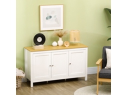 Móvel Tv Moderno Misto 120x40x70 Cm Branco Madeira 3 Portas Prateleiras Ajustáveis Sala Jantar ZIWEI STORE